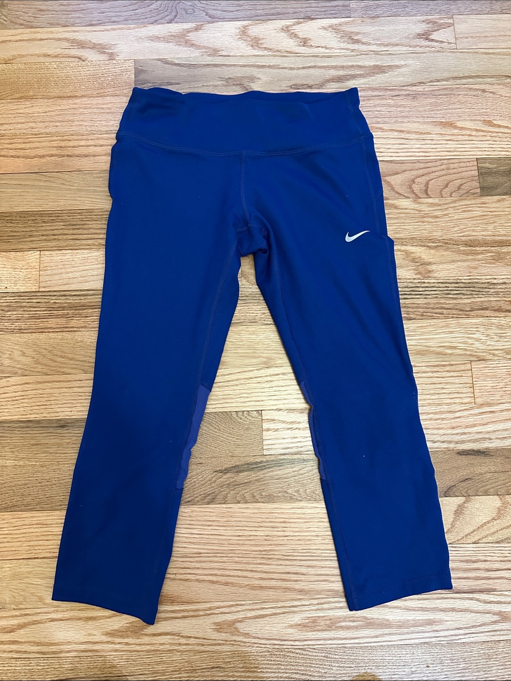 Nike Women’s Dri-Fit Royal Blue Capri Leggings with Swoosh- Size Small
